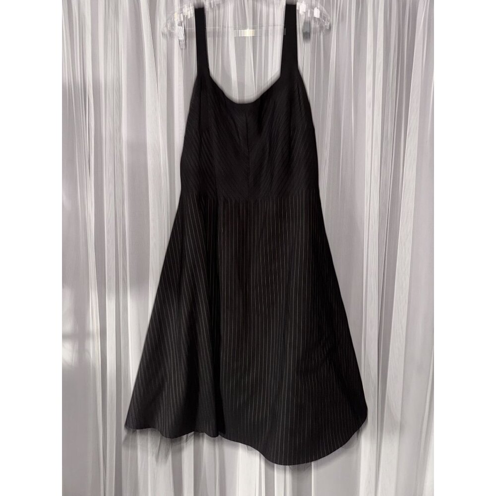 Ruby Rox Black Pinstripe Sleeveless Fit & Flare Dress With Tulle Underskirt Size